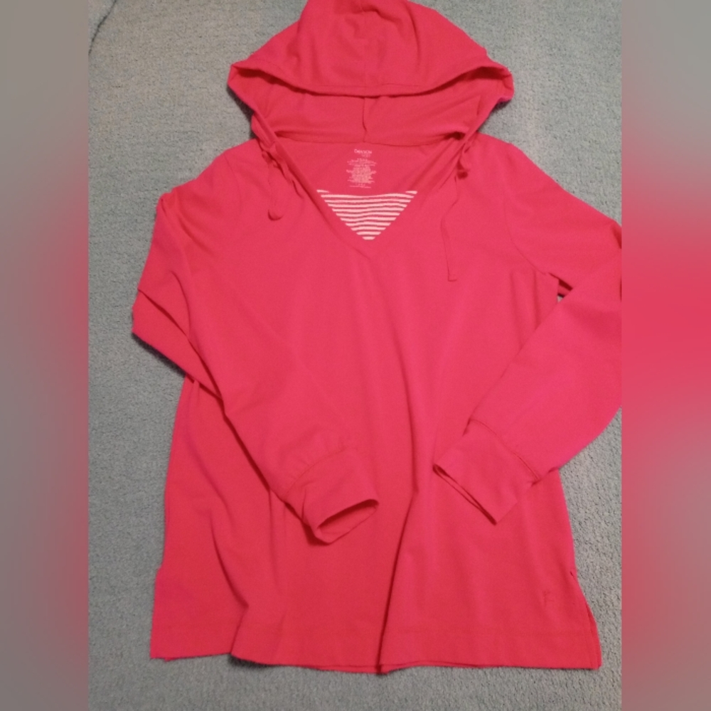 Danskin pink hooded warm up pullover size XL